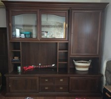 mobile salotto in legno marrone con vano tv misure 250x240