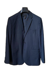 giacca uomo H&M gessato a fondo blu , taglia 54 slim fit , come nuova 