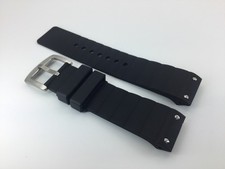 CINTURINO IN GOMMA NERO 23MM PER OROLOGIO 38MM CARTIER SANTOS 100XL 2655 2656 2667