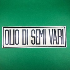 Targa Statale in Latta Legge 27 Gennaio 1968 N 35 Olio Di Semi Vari.