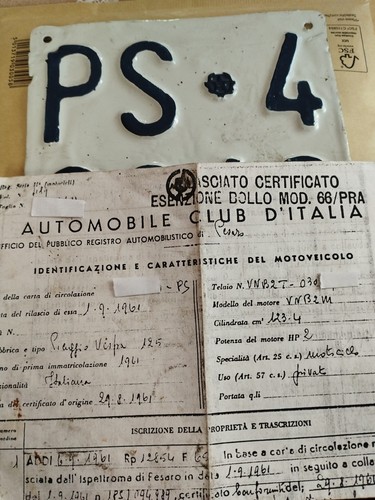 Piaggio vespa 125 vis vnb2t - 125, tg+vis