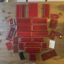 Vintage Cartier Box Set – Collectible Red Jewelry Boxes (Like New) Lot Of 14
