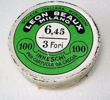 LEON BEAUX MILANO SCATOLA INNESCHI CARTUCCE CACCIA MUNIZIONI 3 FORI CACCIATORI
