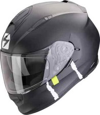 CASCO SCORPION EXO 491 CODE MATT BLACK SILVER INTEGRALE VISIERA TRASPARENTE