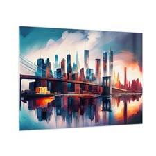 Quadro su Vetro 70x50cm Città