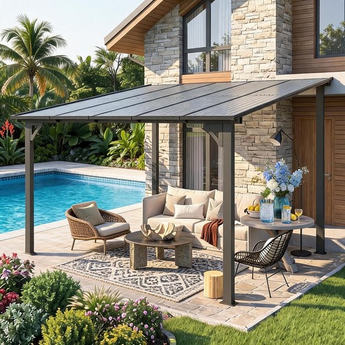 Wall mounted gazebo hard top - wall,