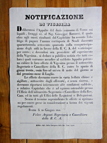 1846 notificazione - 1846-notificazione, di