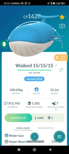 Wailord - (catturato, nel