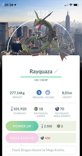 Shiny rayquaza new - york, sfondo