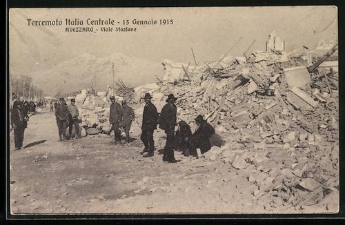 Cartolina avezzano terremoto - cartolina,