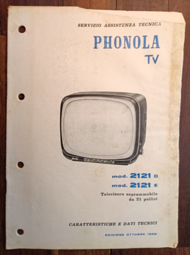 1958 phonola modello 2121 - 2121, d
