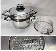 Pentole Professionali Platino Titanio 4 qt 24 Elementi Pentola Vaporiera Friggitrice T304