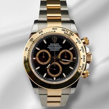 Rolex 40mm Daytona Acciaio 18K Oro Giallo Quadrante Nero Orologio da Uomo 126503