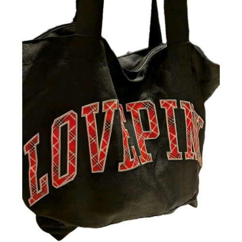 Borsa tote rosa nera logo - borsa,