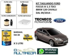 KIT TAGLIANDO FILTRI E OLIO BARDAHL 5W-30 FORD FOCUS III 1.5 TDCI 120 CV 88 KW