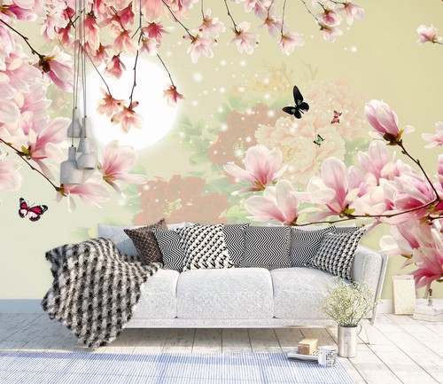 Carta parati rosa - 3d,