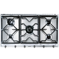 SMEG  SRV596GH5 PIANO COTTURA DA INCASSO 90 CM 5 FUOCHI A GAS GRIGLIE IN  GHISA 