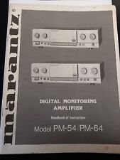ISTRUZIONI / MANUALE ORIGINALE MARANTZ PM-54 / PM-64 AMPLIFICATORE