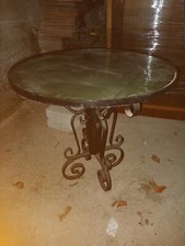 Tavolino Salotto Con Vetro E Di Ferro Battuto 