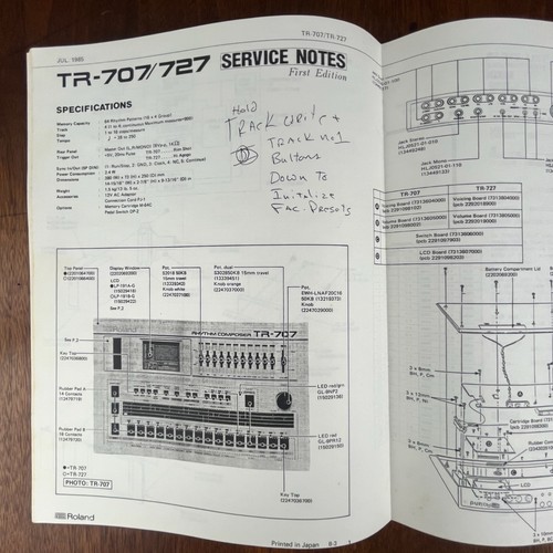 Vintage roland 707 - roland, tr-707/727