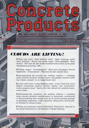 Concrete products - products, (1933)