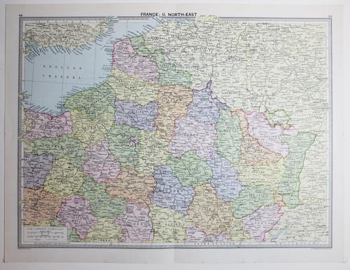 1920 grande mappa francia nord - francia,