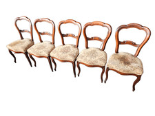 LOTTO DI 5 SEDIE IN NOCE LUIGI FILIPPO EPOCA XIX SECOLO