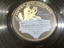 78 giri-12" ENRICO CARUSO "CAVALLERIA RUSTICANA "OPERA DISC COMPANY 76113   EX