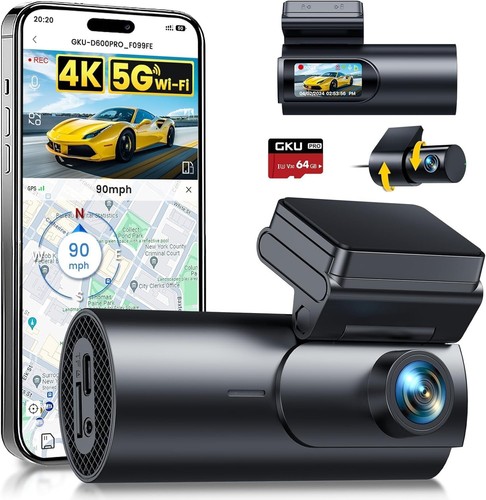 Gku dash cam auto - 4k, 5ghz