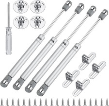 4 Molle a Gas 100N, Pistoncini per Porte Ante Cucina Cerniera per Mobili Armadi