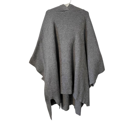 Poncho grigio con cappuccio