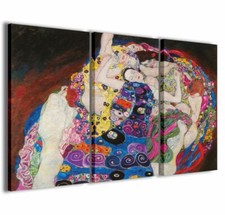 Quadro Moderno 100 x 60 cm Stampa su Tela Canvas 3 pz Gustav Klimt V