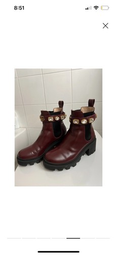 Gucci leather burgundy boots - gucci,