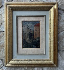 Quadro -Strada Con Palazzi- Carlo Striccoli dipinto a olio