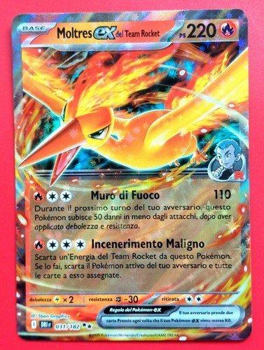 Carta pokemon moltres del - carta, ex