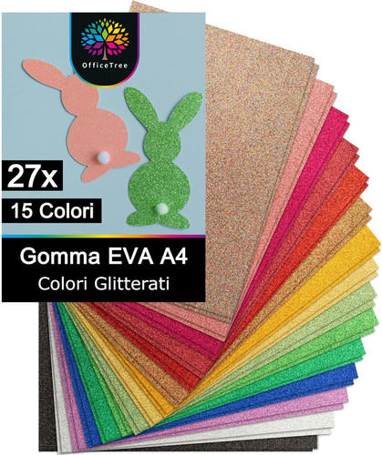 Fogli gomma eva glitterata - eva,