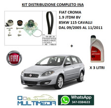 KIT DISTRIBUZIONE + POMPA ACQUA INA FIAT CROMA 1.9 JTDM DIESEL 85KW 115 CV