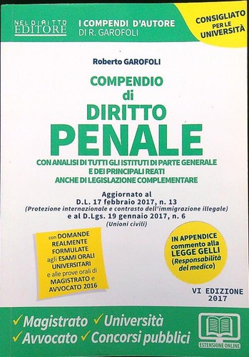 Compendio diritto penale - diritto,