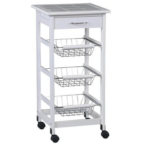 Carrello cucina bianco con - bianco,
