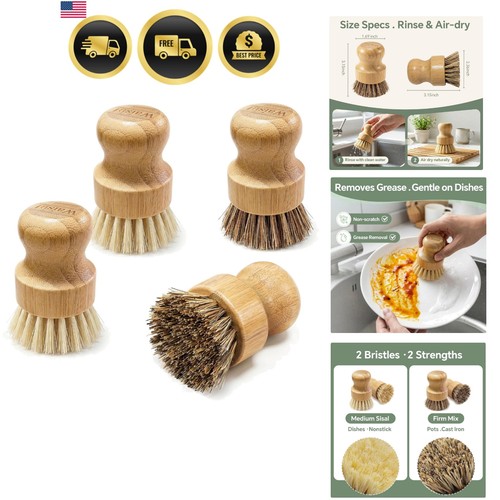 Set spazzole lavapiatti - spazzole, bambù