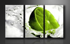 Quadro su tela Quadri moderni limone 160 x 90 cm 3 tele modello XXL 1131