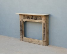 Cornice camino console da parete in legno di noce, fine '800 - L 132 cm!