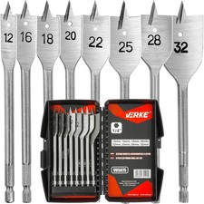 Set 8 Punte Piatte a Lancia Mecchie 12-32mm per Legno Cartongesso Gambo 1/4"