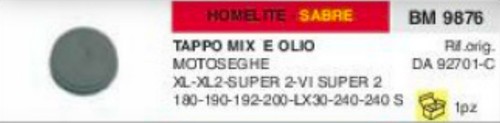 Tappo miscela olio - tappo, motosega