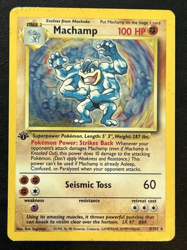Pokemon machamp holo 1st - holo,