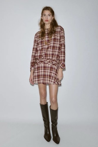 Mini abito zara plaid - mini,