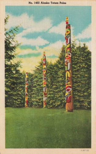 Cartolina alaska totem - poli, e
