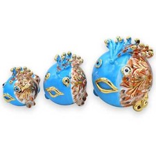 Pesce palla da appoggio, ceramica Caltagirone, 3 opzioni misura (1pz) Fondo Turc
