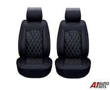 Coprisedili Anteriori In Pelle PU Nera Universali Di Alta Qualità Deluxe