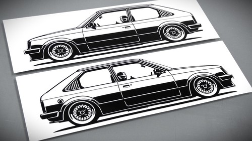 Adesivo opel kadett - adesivo,